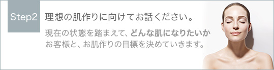 理想の肌づくりに向けてお話下さい。
