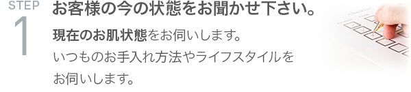 お客様の今の状態をお聞かせ下さい。