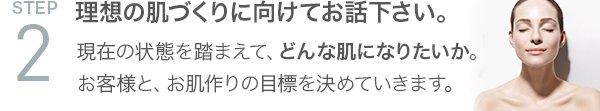 理想の肌づくりに向けてお話下さい。